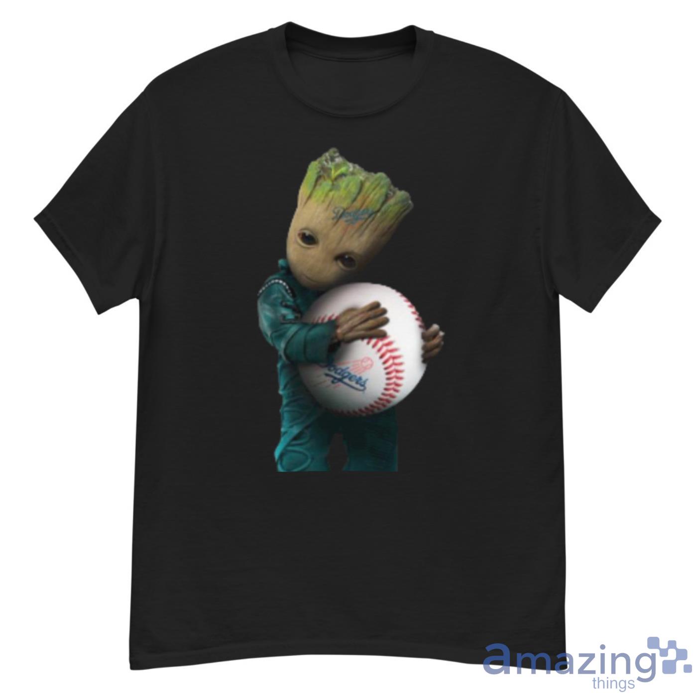 MLB Groot Guardians Of The Galaxy Baseball Sports Los Angeles Dodgers Shirt - G500 Men’s Classic T-Shirt