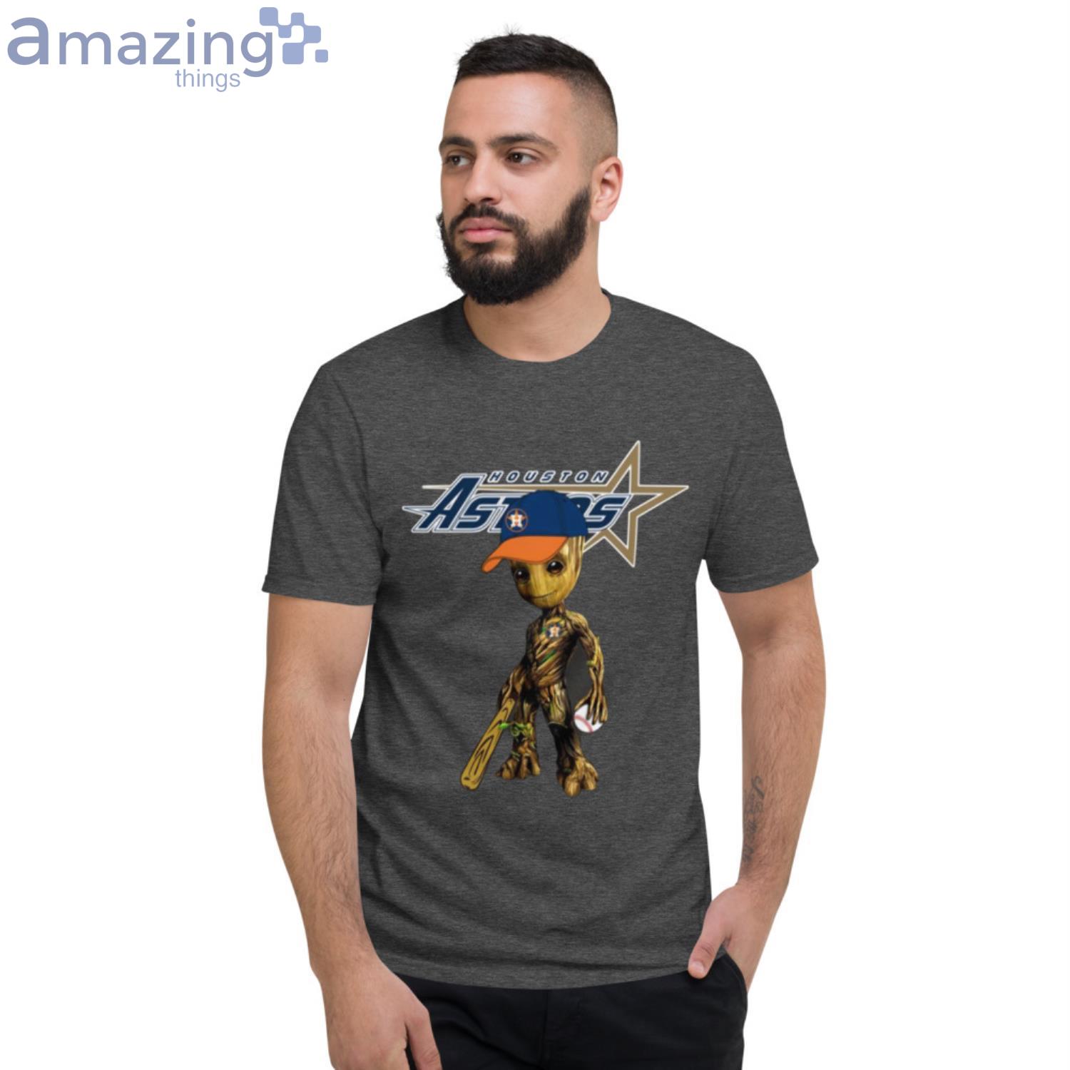 MLB Houston Astros Groot Guardians Of The Galaxy Baseball Shirt image MLB Houston Astros Groot Guardians Of The Galaxy Baseball Shirt - Short Sleeve T-Shirt-1