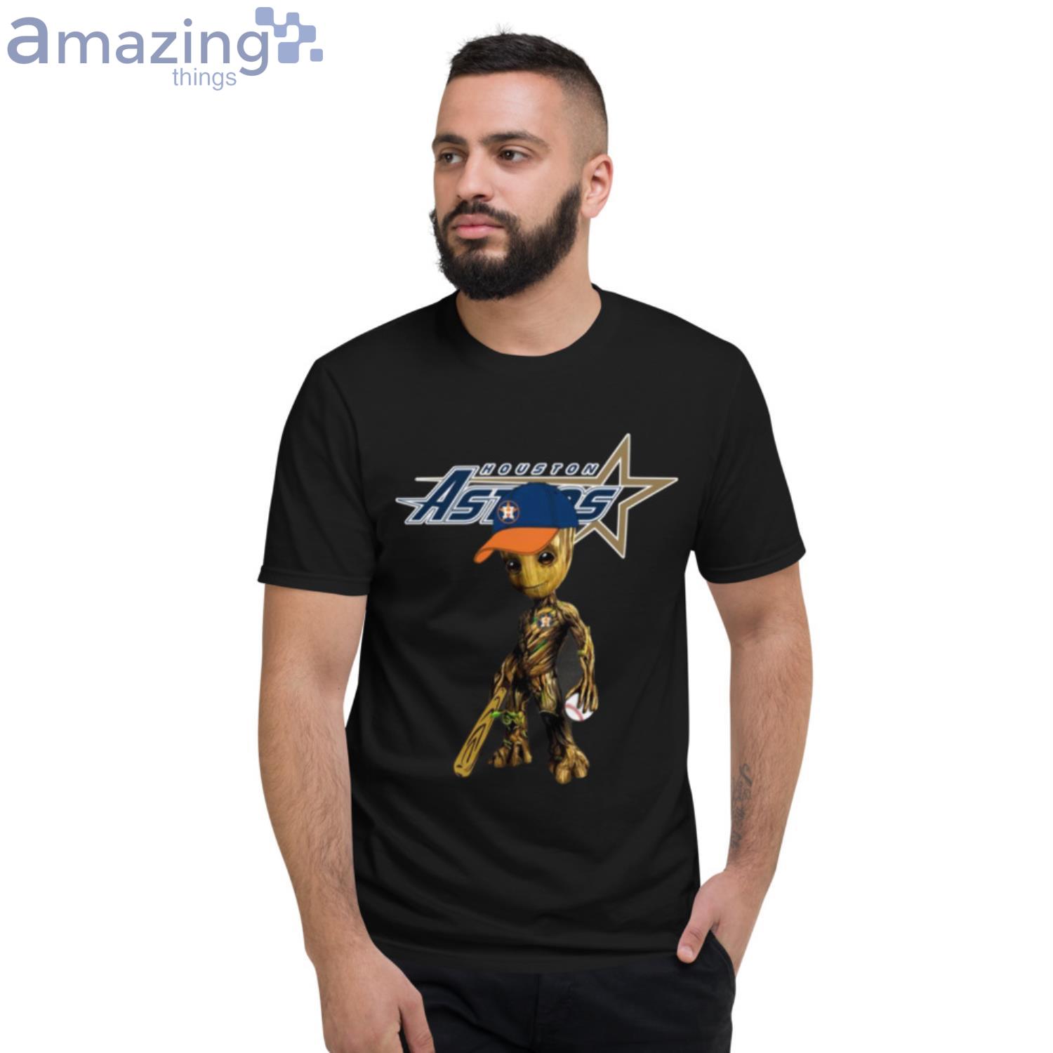 MLB Houston Astros Groot Guardians Of The Galaxy Baseball Shirt image MLB Houston Astros Groot Guardians Of The Galaxy Baseball Shirt - Short Sleeve T-Shirt