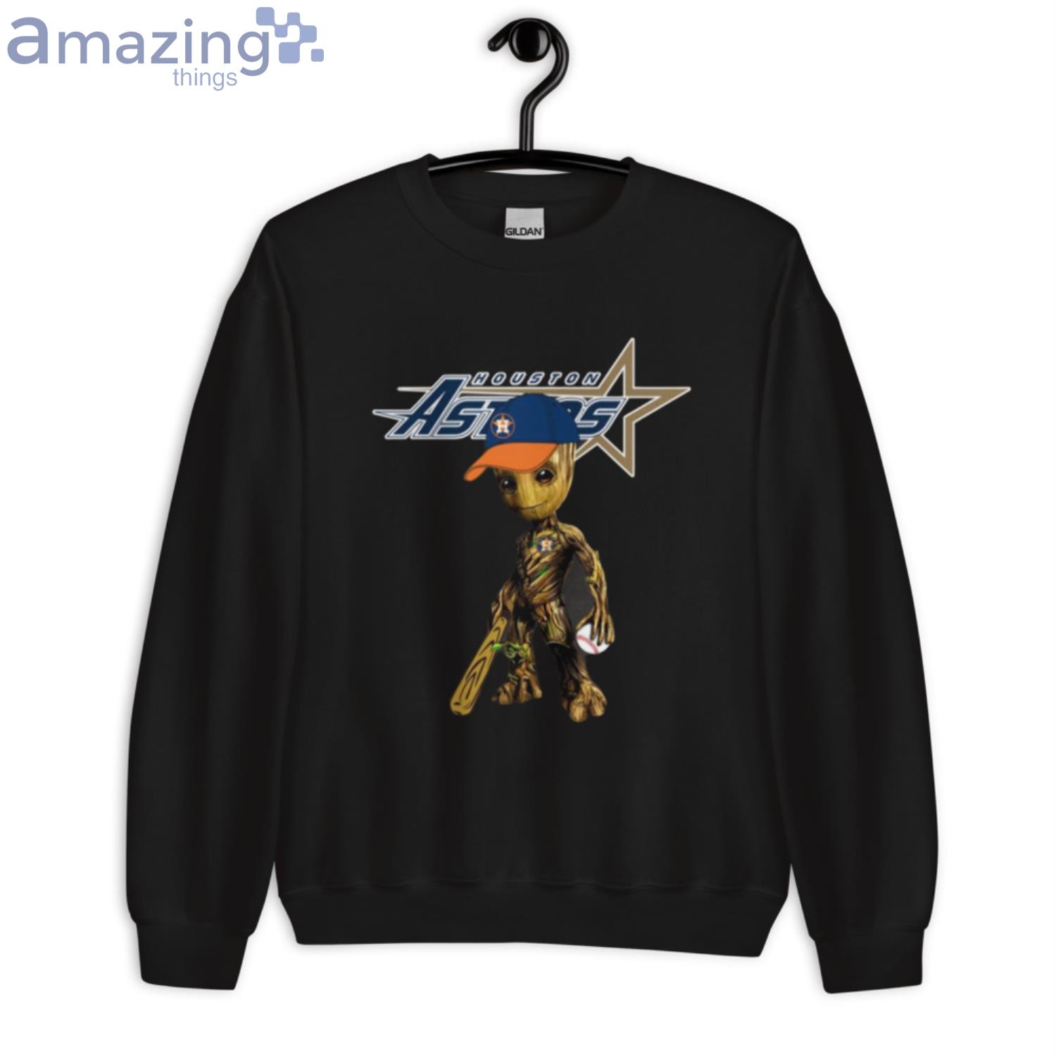 MLB Houston Astros Groot Guardians Of The Galaxy Baseball Shirt image MLB Houston Astros Groot Guardians Of The Galaxy Baseball Shirt - Unisex Crewneck Sweatshirt