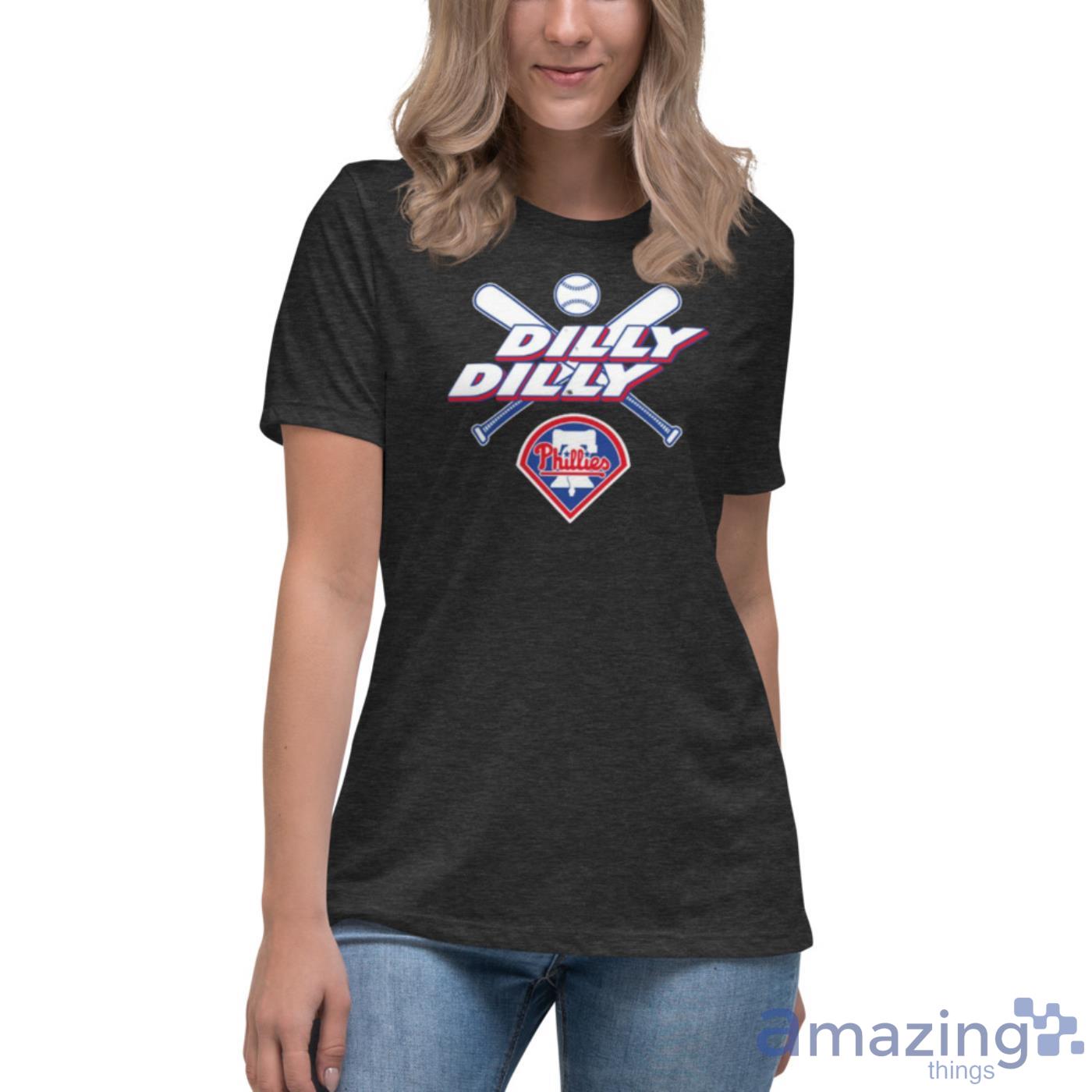 MLB Philadelphia Phillies Dilly Dilly Baseball Sports Shirt image MLB Philadelphia Phillies Dilly Dilly Baseball Sports Shirt - Womens Relaxed Short Sleeve Jersey Tee-1