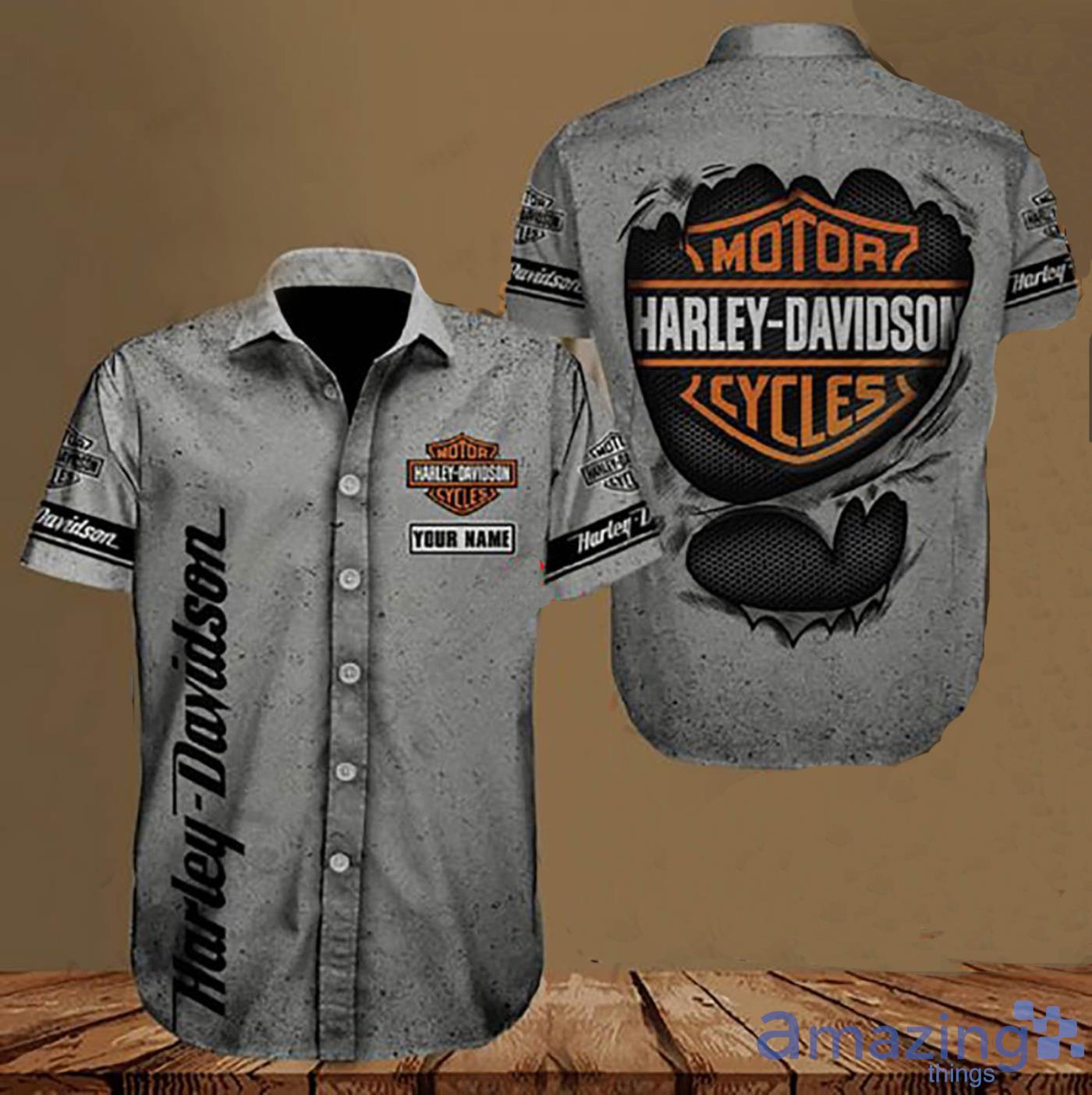 Motor Harley Davidson Style Short Sleeves Hawaiian Shirt Product Photo 1