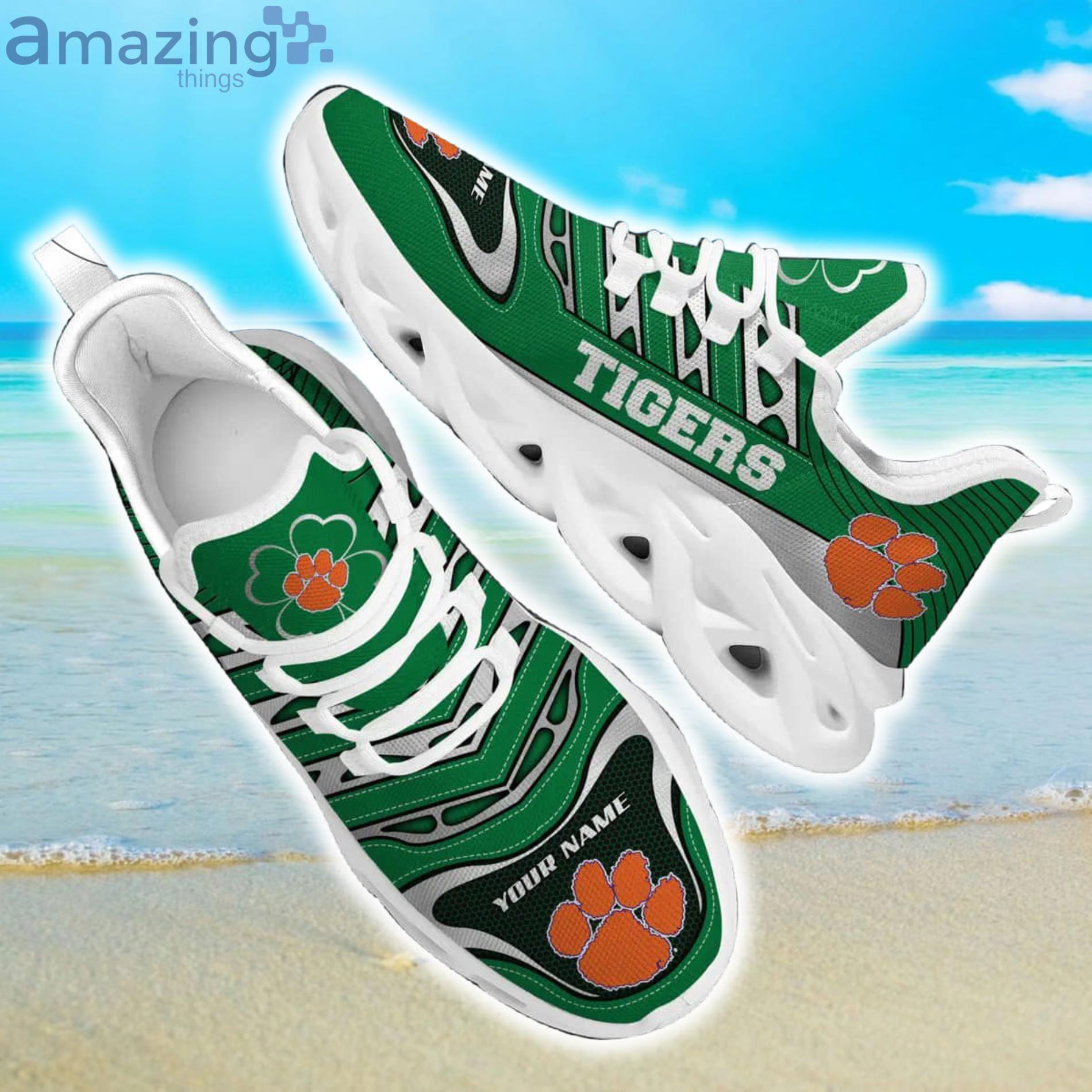 NCAA Clemson Tigers Custom Name Green Max Soul Shoes Gift For Fans Sport Product Photo 1