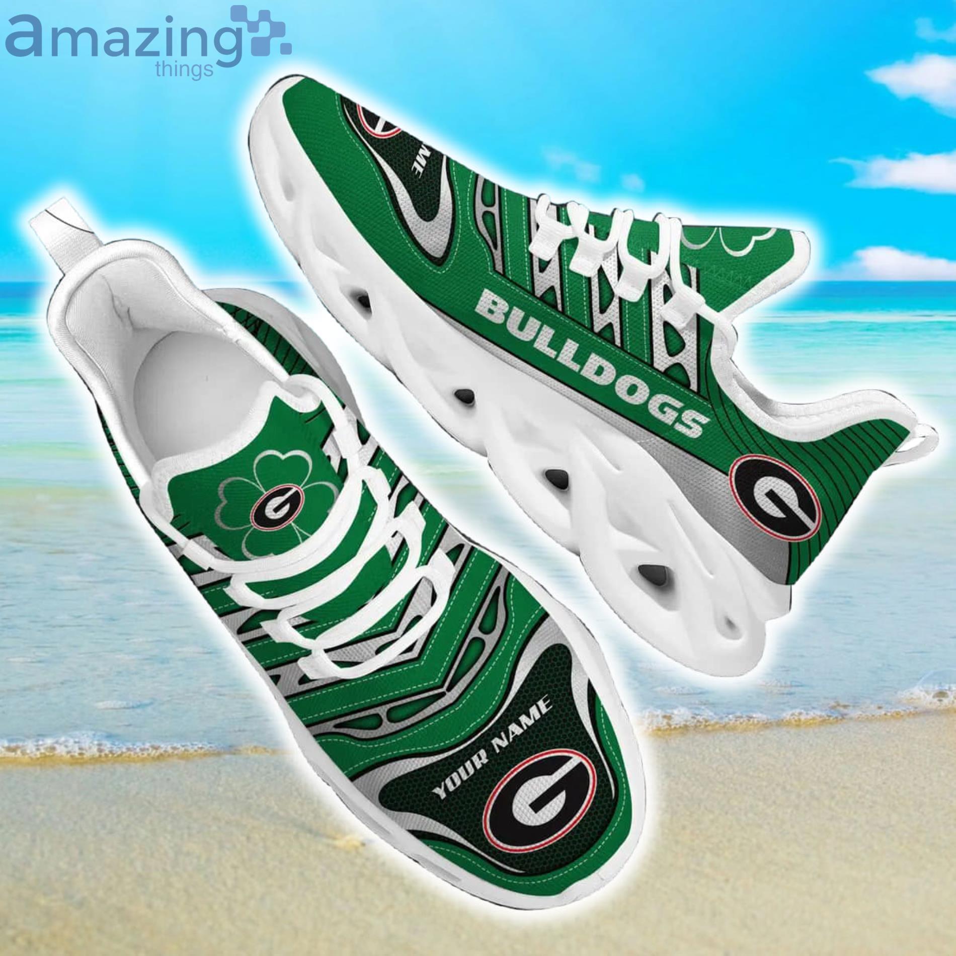 NCAA Georgia Bulldogs Custom Name Green Max Soul Shoes Gift For Fans Sport Product Photo 1