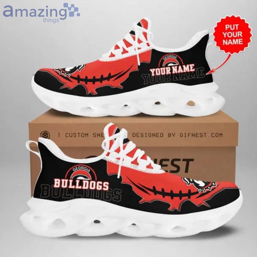 NCAA Georgia Bulldogs Custom Name Red Black Max Soul Shoes Gift For Fans Sport Product Photo 1