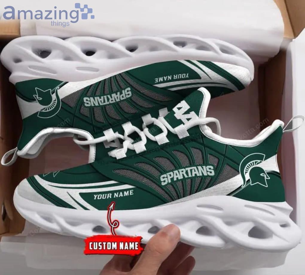 NCAA Michigan State Spartans Custom Name Green Max Soul Shoes Gift For Fans Sport Product Photo 1