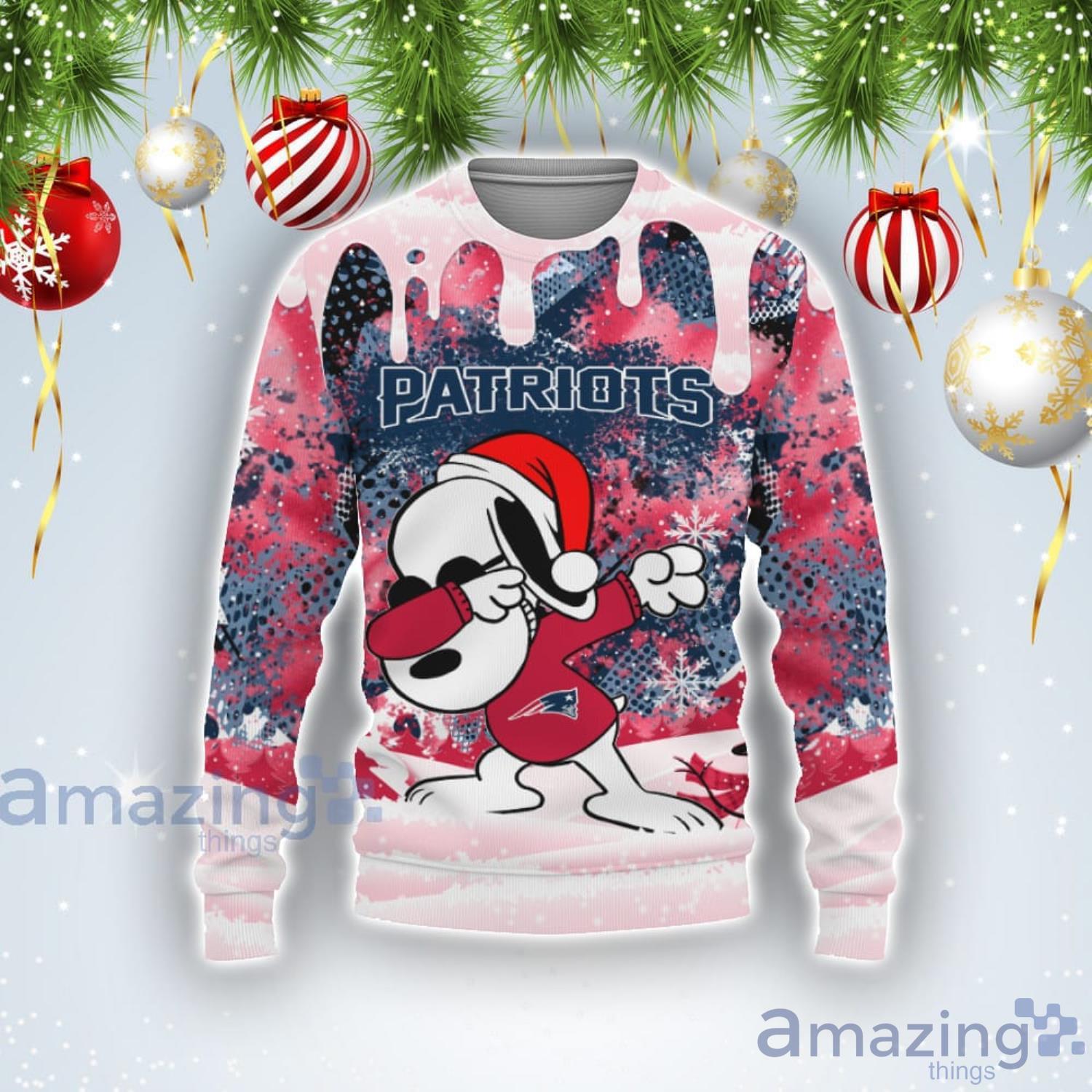 New England Patriots Snoopy Dabbing The Peanuts Sports Football American Ugly Christmas Sweater Product Photo 1