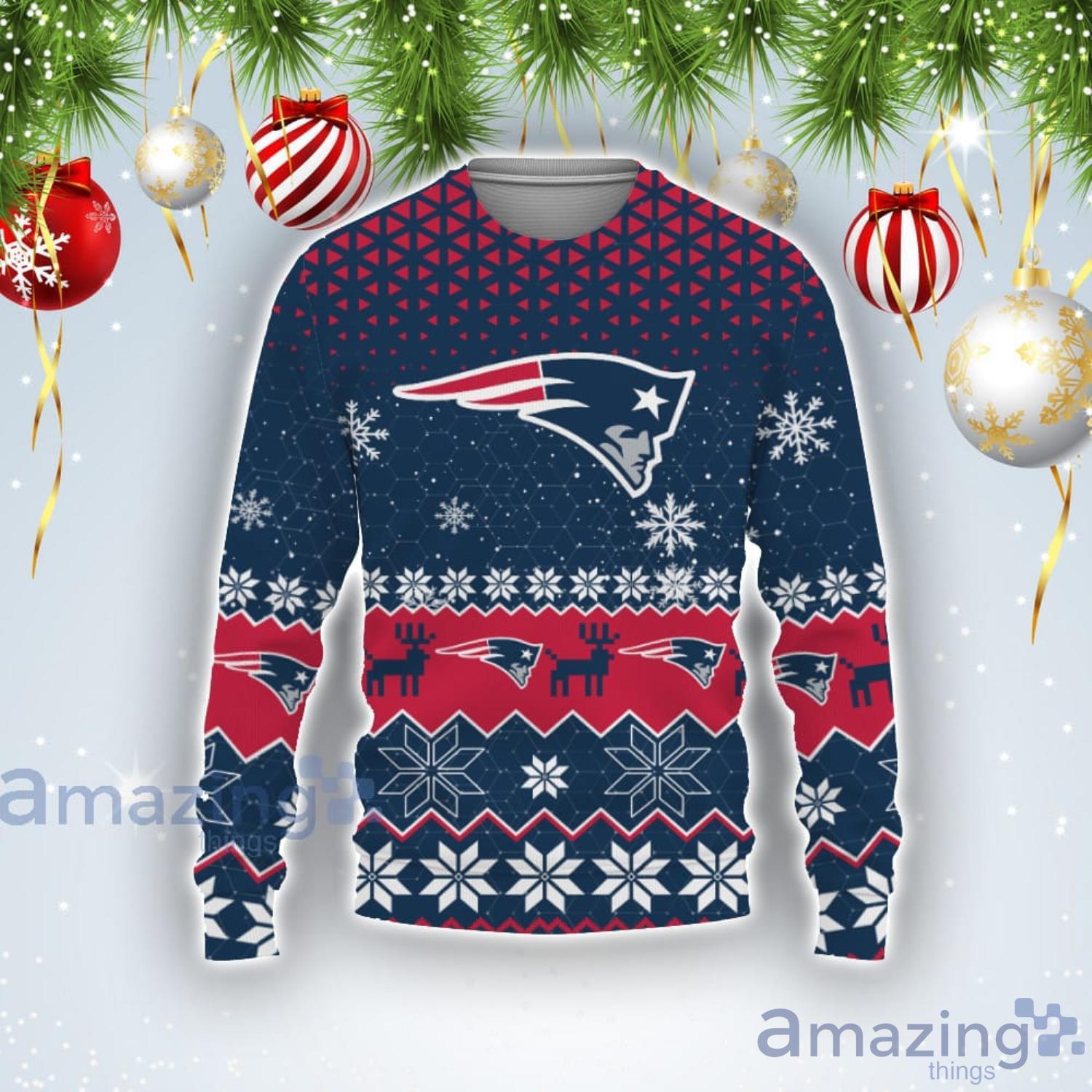 New England Patriots Sports Football American Ugly Christmas Sweater Product Photo 1