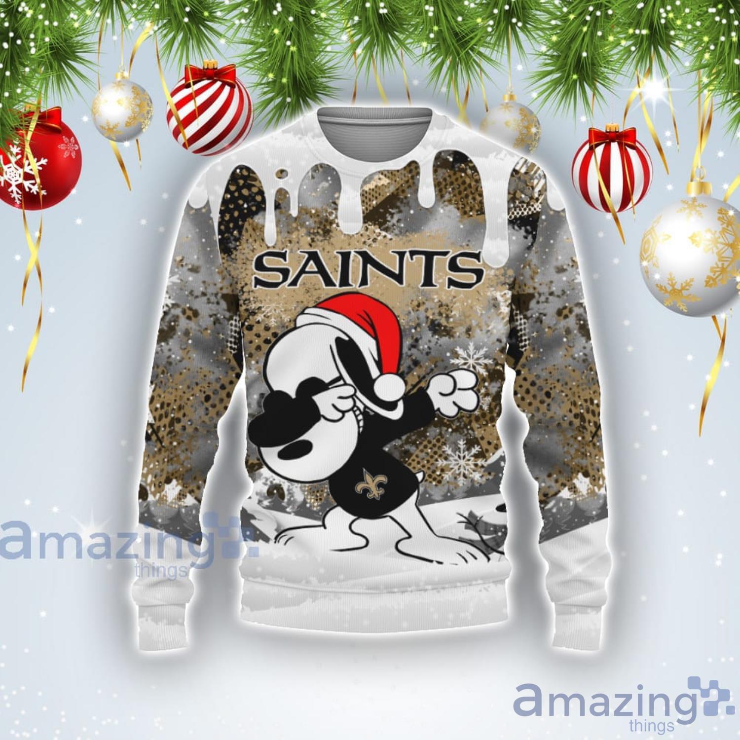 New Orleans Saints Snoopy Dabbing The Peanuts Sports Football American Ugly Christmas Sweater Product Photo 1