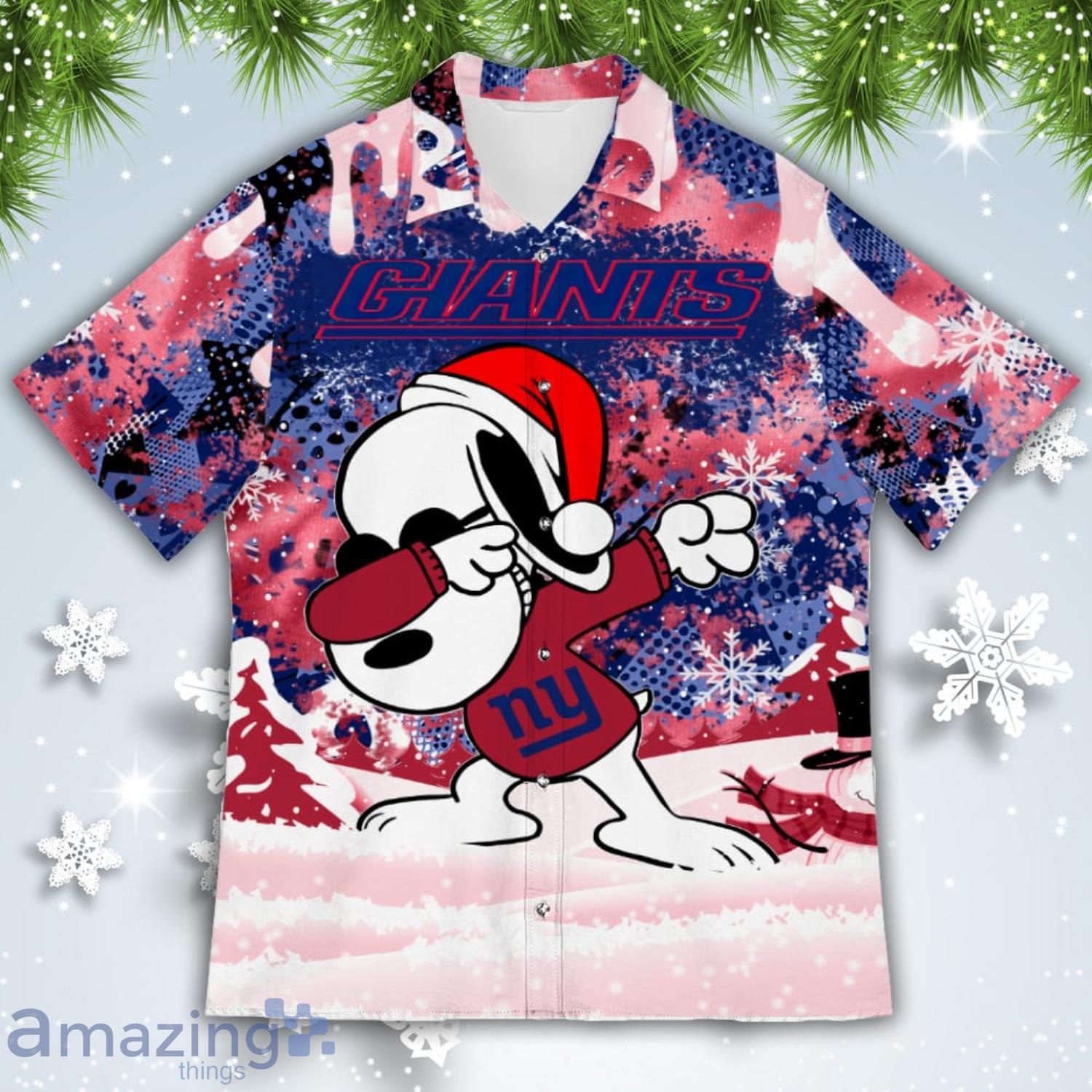 New York Giants Snoopy Dabbing The Peanuts American Christmas Dripping Hawaiian  Shirt