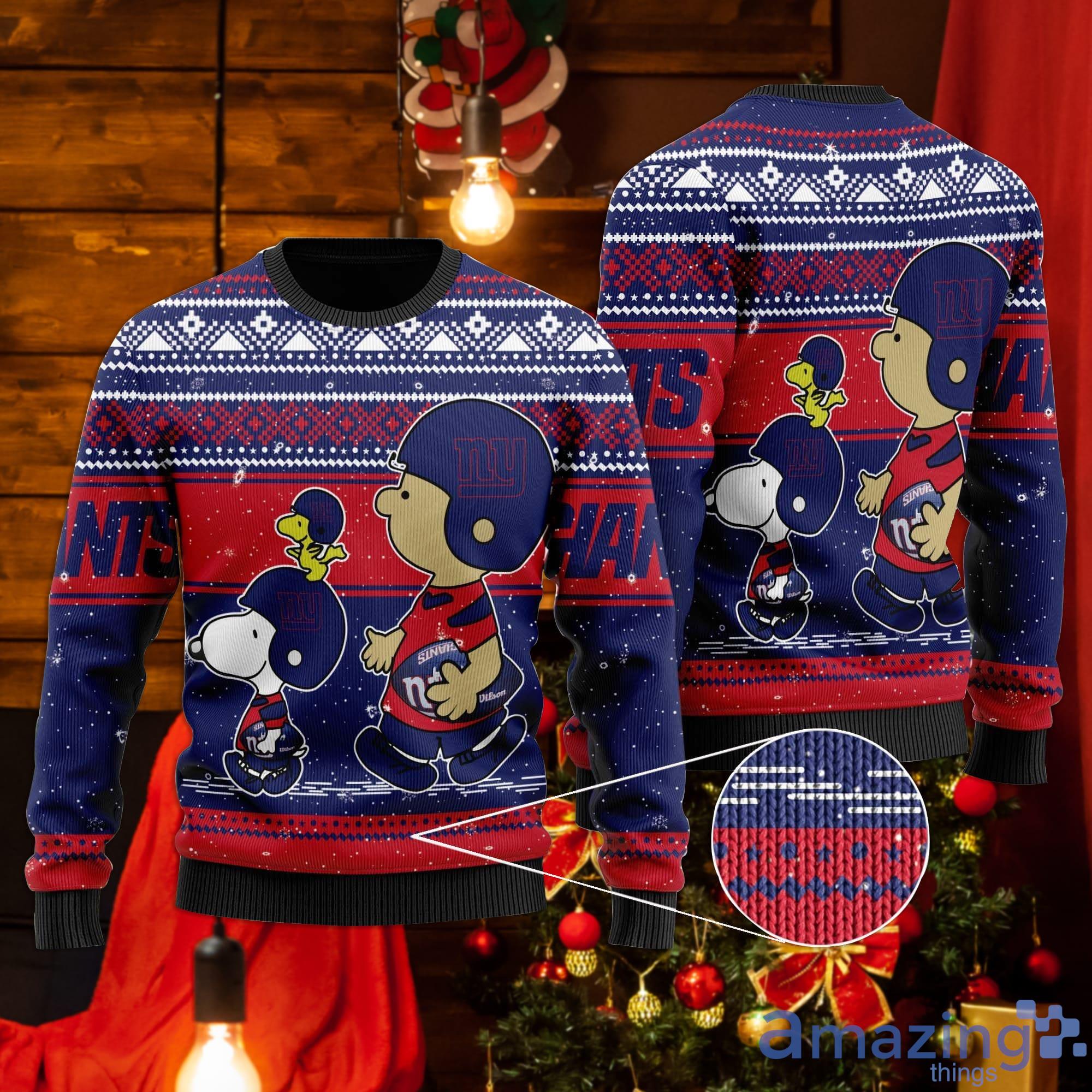 New York Giants Snoopy Lover Ugly Christmas Sweater Product Photo 1