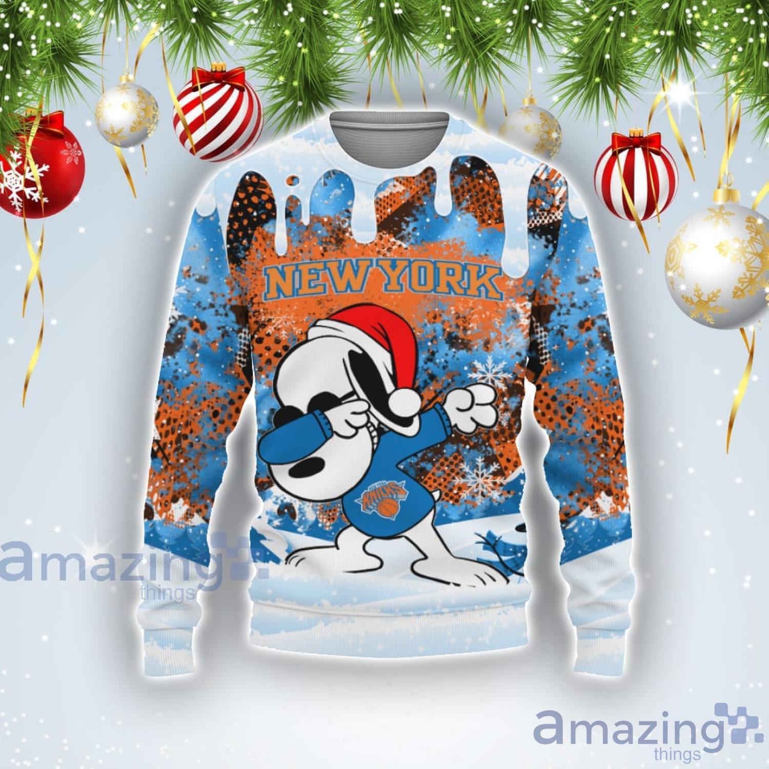 New York Knicks Snoopy Dabbing The Peanuts Sports Football American Ugly Christmas Sweater Product Photo 1
