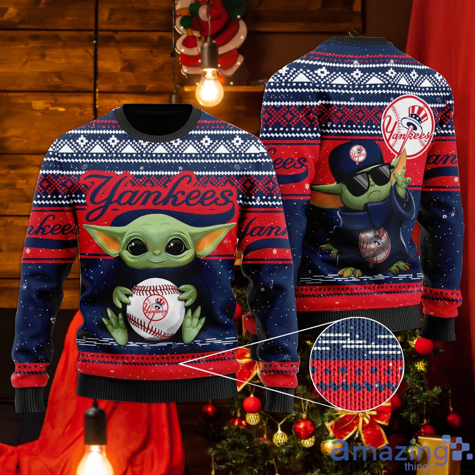 New York Yankees Baby Yoda Ugly Christmas Sweater
