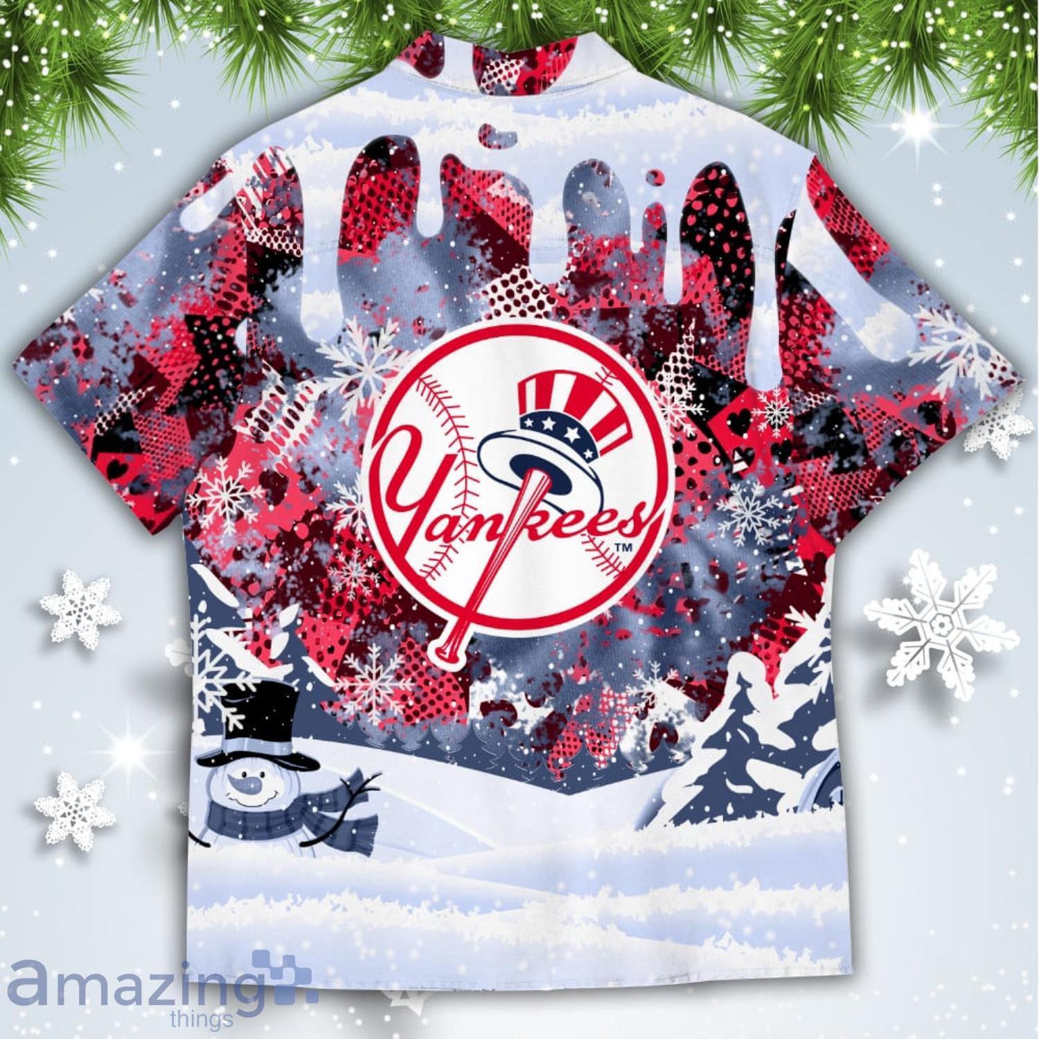 New York Yankees Snoopy Dabbing The Peanuts American Christmas Dripping Hawaiian Shirt image New York Yankees Snoopy Dabbing The Peanuts American Christmas Dripping Hawaiian Shirt Product Photo 3