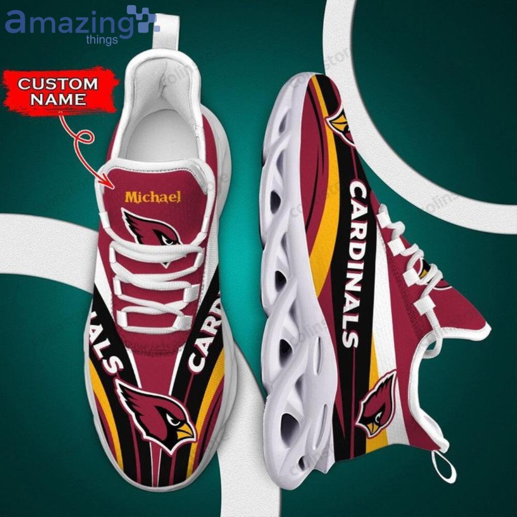 NFL Arizona Cardinals Custom Name Red Black Max Soul Shoes Gift For Fans Sport Product Photo 1