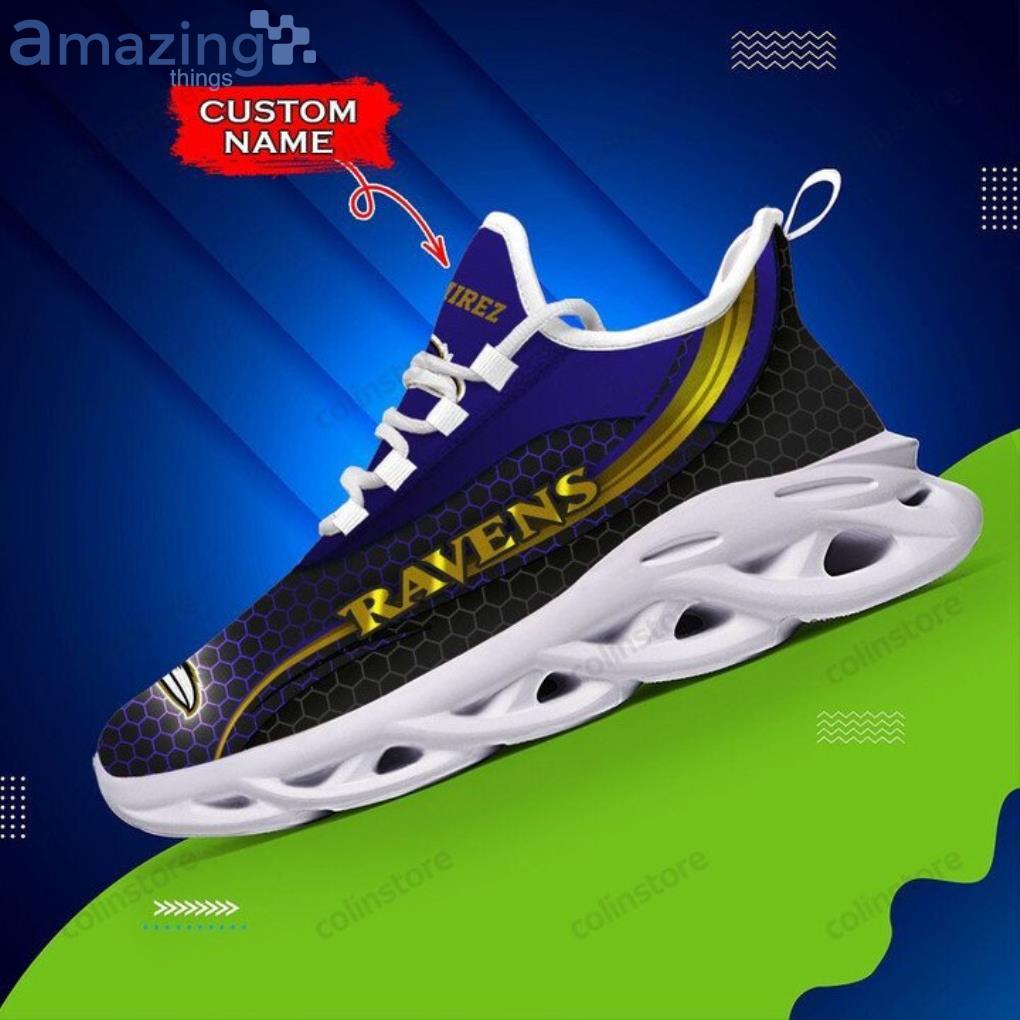 Baltimore Ravens NFL Team Premium Sneakers Custom Name Air Cushion Shoes  For Fans - Banantees