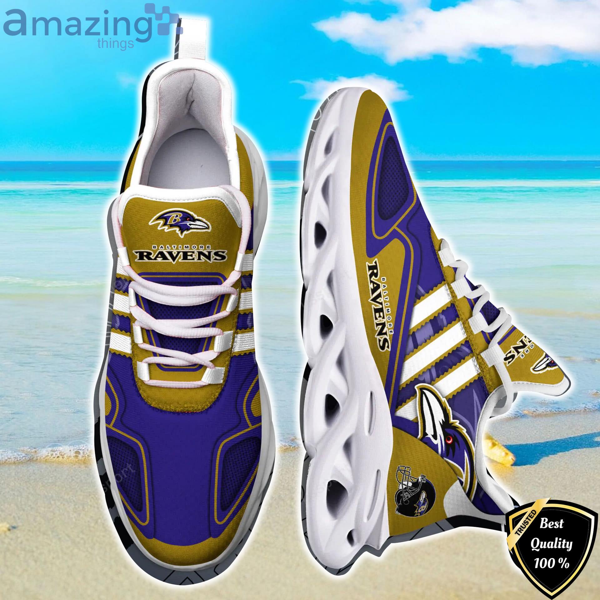 NFL Baltimore Ravens Purple Gold Max Soul Shoes Gift For Fans Product Photo 1