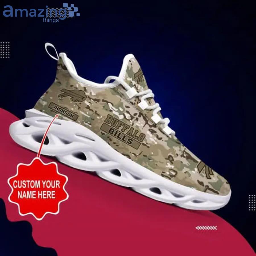 Buffalo Bills Camo Camouflage Design Running Sneaker Max Soul