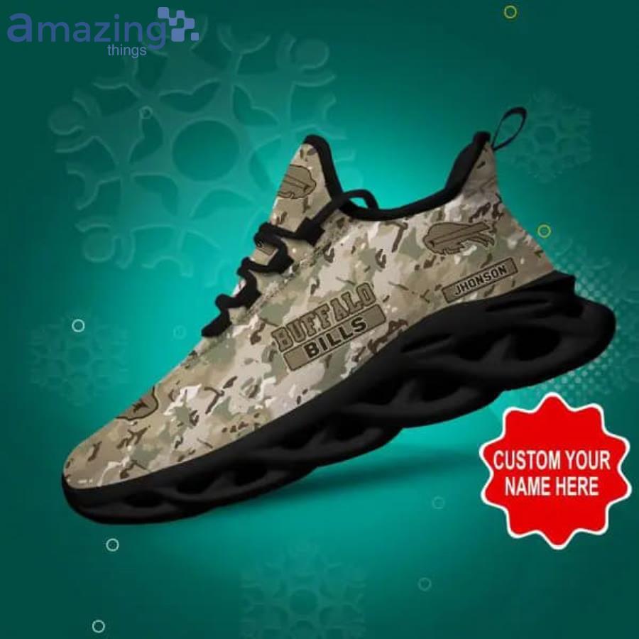 Buffalo Bills NFL Fans Camo Style Custom Name Max Soul Shoes