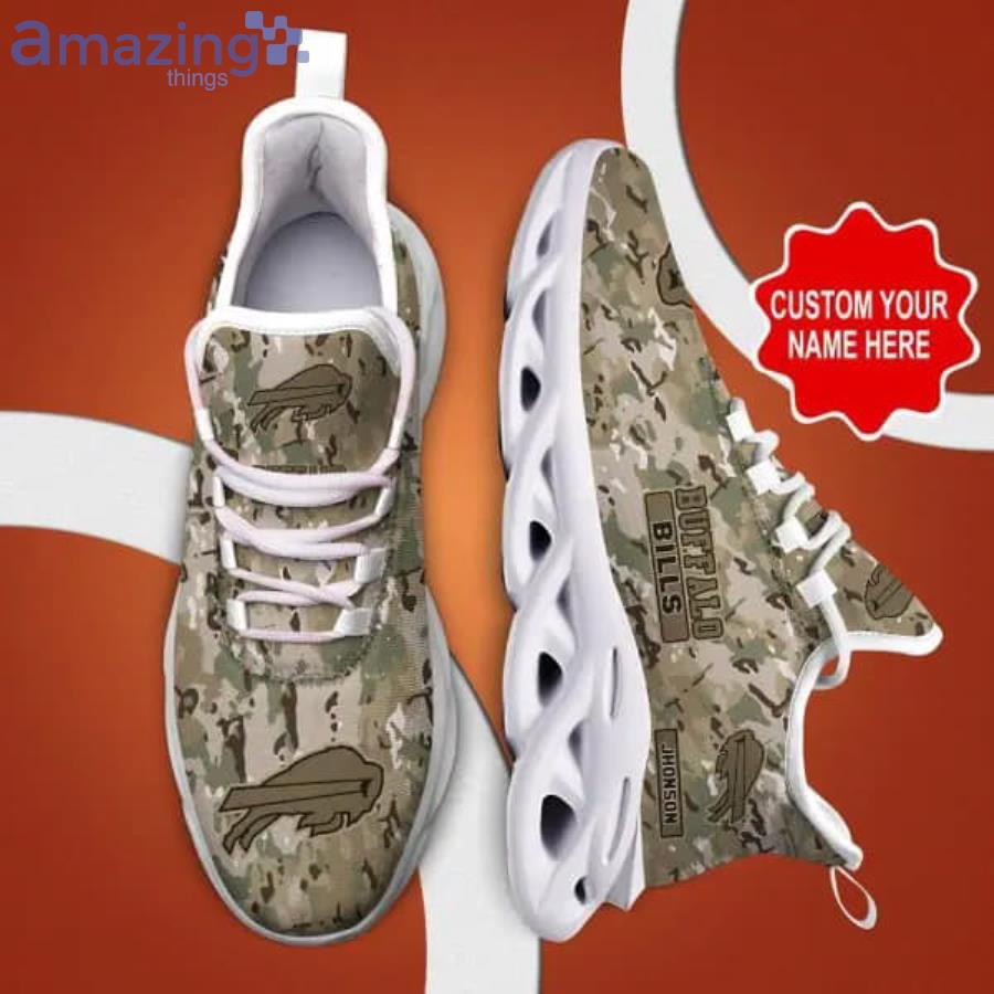 NFL Buffalo Bills Custom Name Camo Max Soul Shoes Gift For Fans Sport