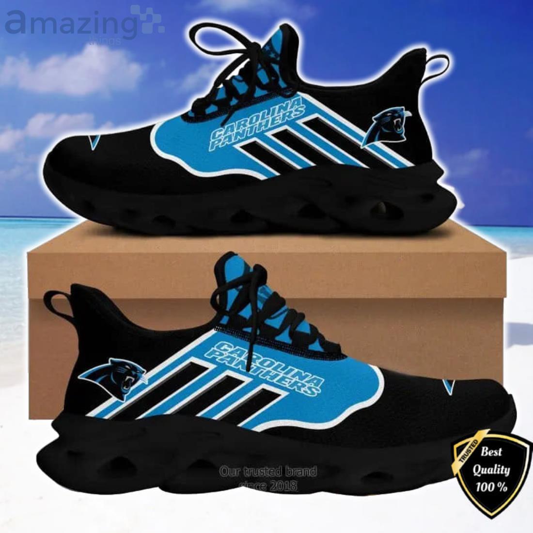NFL Carolina Panthers Blue Black Max Soul Shoes Gift For Fans Sport image NFL Carolina Panthers Blue Black Max Soul Shoes Gift For Fans Sport Product Photo 2