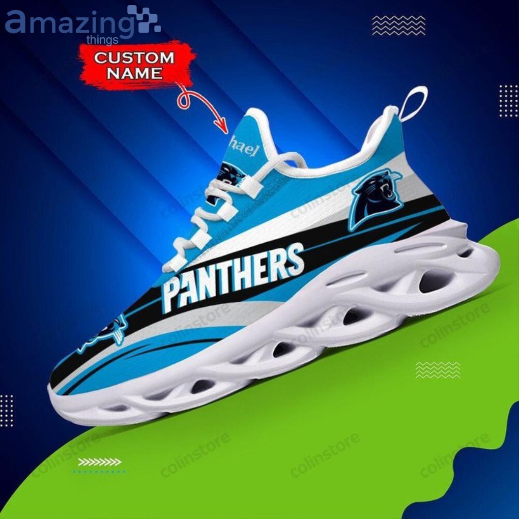 NFL Carolina Panthers Blue Black Max Soul Shoes Gift For Fans Sport