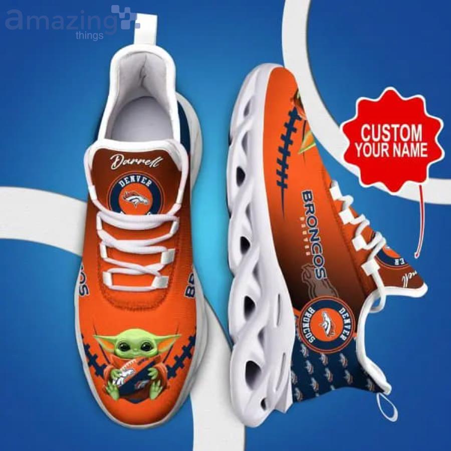 NFL Denver Broncos Custom Name Baby Yoda Max Soul Shoes Gift For Fans Sport Product Photo 1