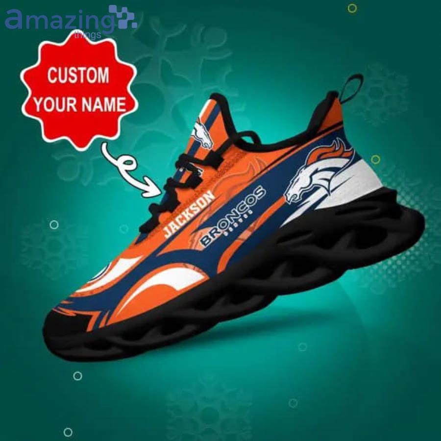 Denver Broncos NFL Max Soul Shoes Custom Name Tie Dye Running Sneakers  Gifts NFL Fans - YesItCustom