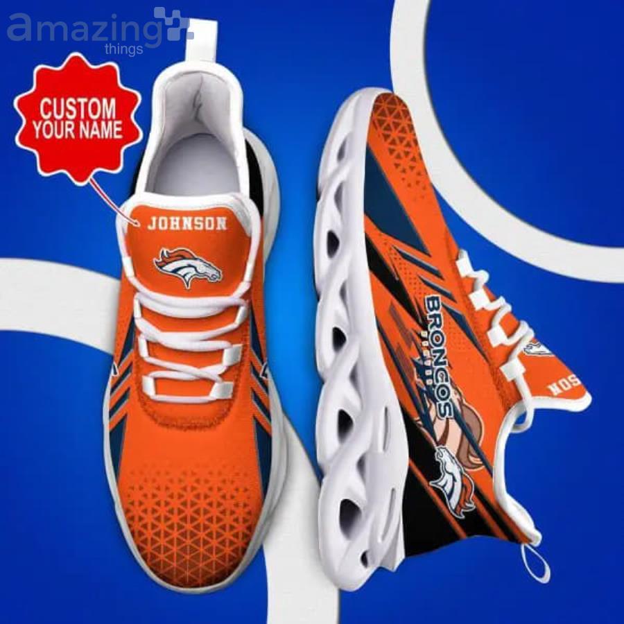 NFL Denver Broncos Custom Name Orange Max Soul Shoes Gift For Fans Sport Product Photo 1