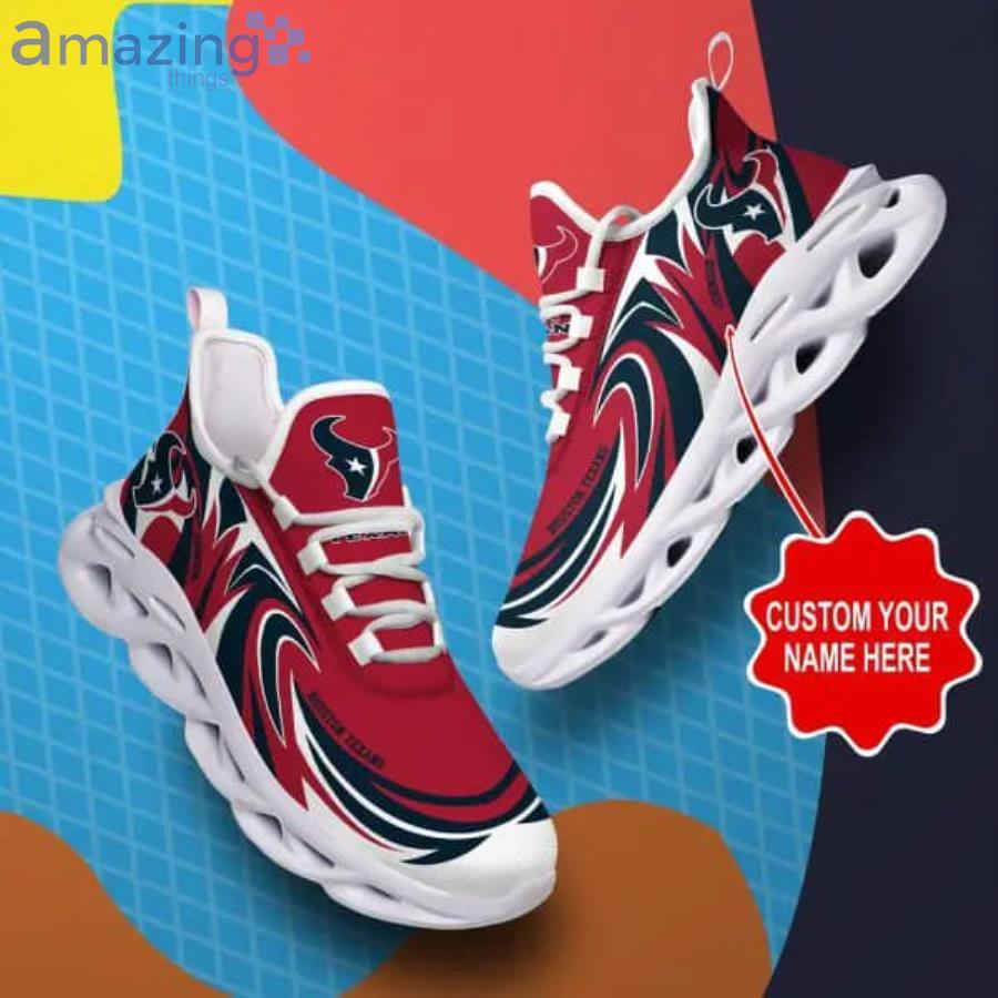 NFL Houston Texans Custom Name Red Max Soul Shoes Gift For Fans Sport image NFL Houston Texans Custom Name Red Max Soul Shoes Gift For Fans Sport Product Photo 3