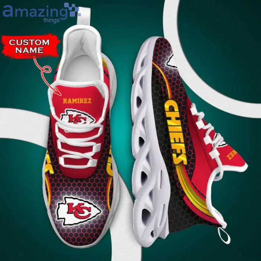 Custom Name NFL Teams Kansas City Chiefs Max Soul Shoes Style Gift For Fans  - YesItCustom