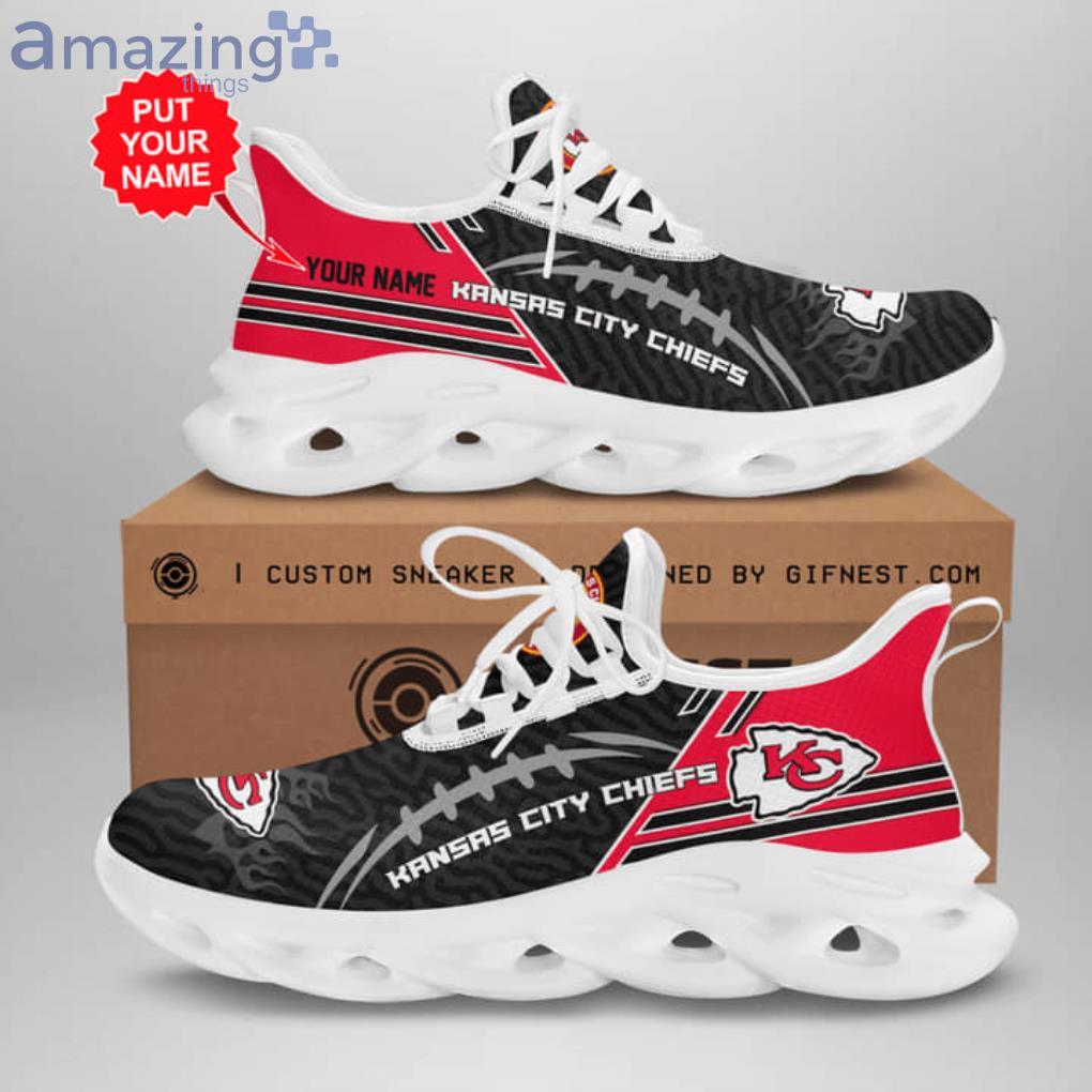 NFL Kansas City Chiefs Custom Name Red Black Max Soul Shoes Gift For Fans Sport Product Photo 1