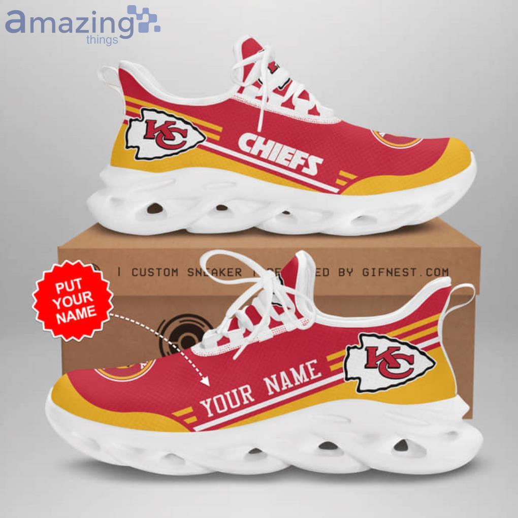 NFL Kansas City Chiefs Gold Red Max Soul Shoes Gift For Fans Sport