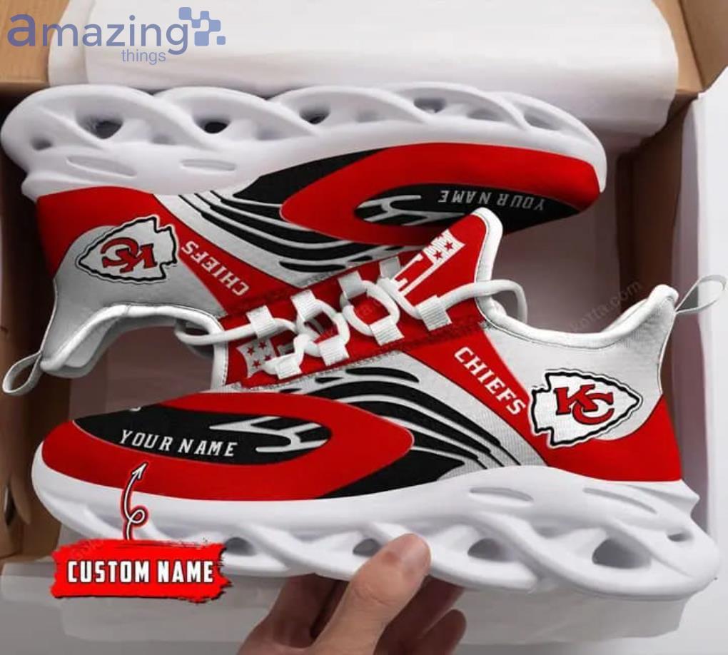 NFL Kansas City Chiefs Custom Name Red White Max Soul Shoes Gift For Fans Sport Product Photo 1