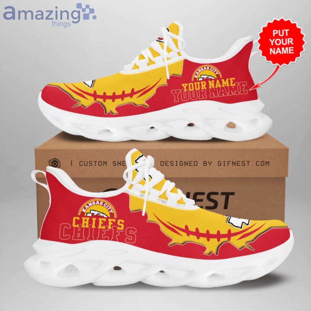 NFL Kansas City Chiefs Custom Name Yellow Max Soul Shoes Gift For Fans Sport Product Photo 1