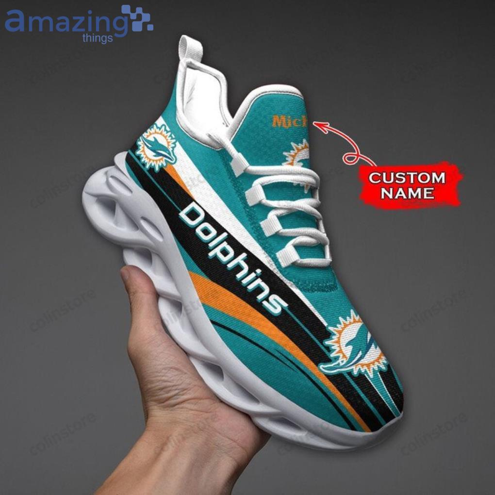 Miami Dolphins Logo Black Stripe Running Sneaker Max Soul Shoes In Aqua 7wz  Gift For Men And Women - Banantees