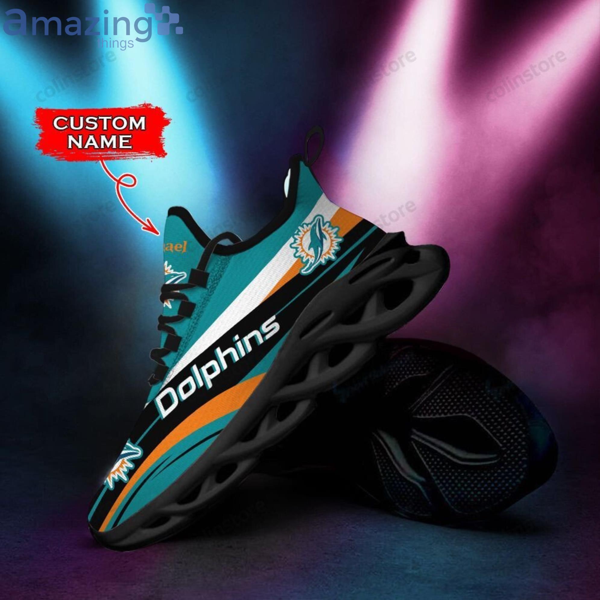 Personalize NFL Miami Dolphins Aqua Black Max Soul Sneakers Sport Shoes -  T-shirts Low Price