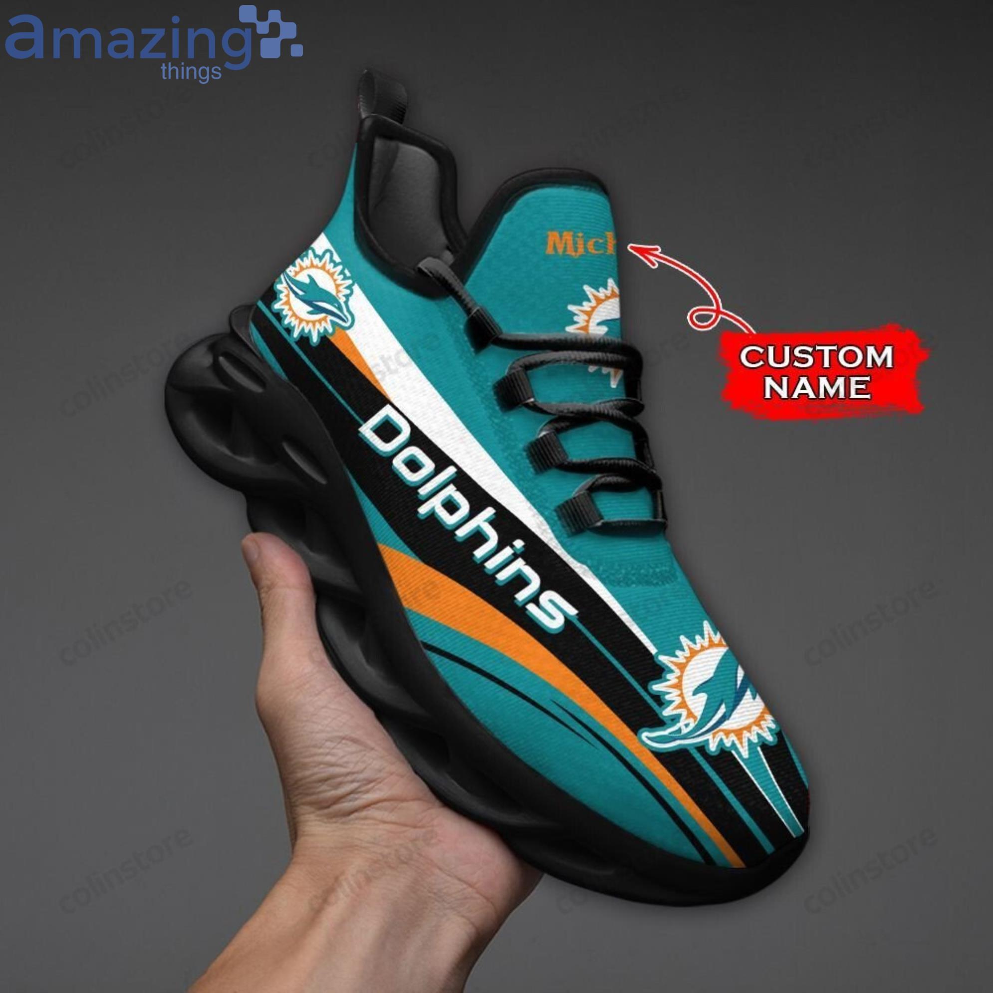 Miami Dolphins Logo Black Stripe Running Sneaker Max Soul Shoes In Aqua 7wz  Gift For Men And Women - Banantees