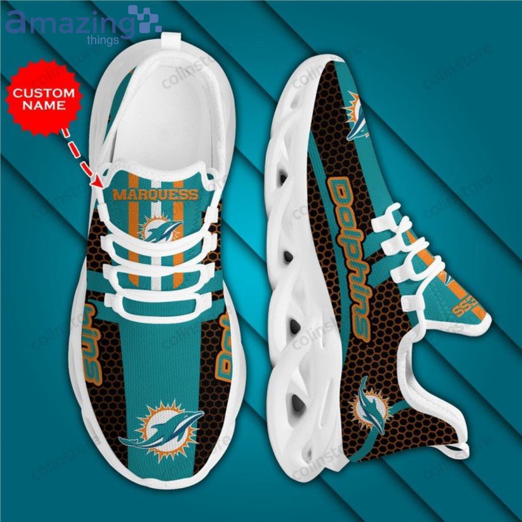 Miami Dolphins NFL Custom Name Unique Max Soul Shoes Gift For Fans