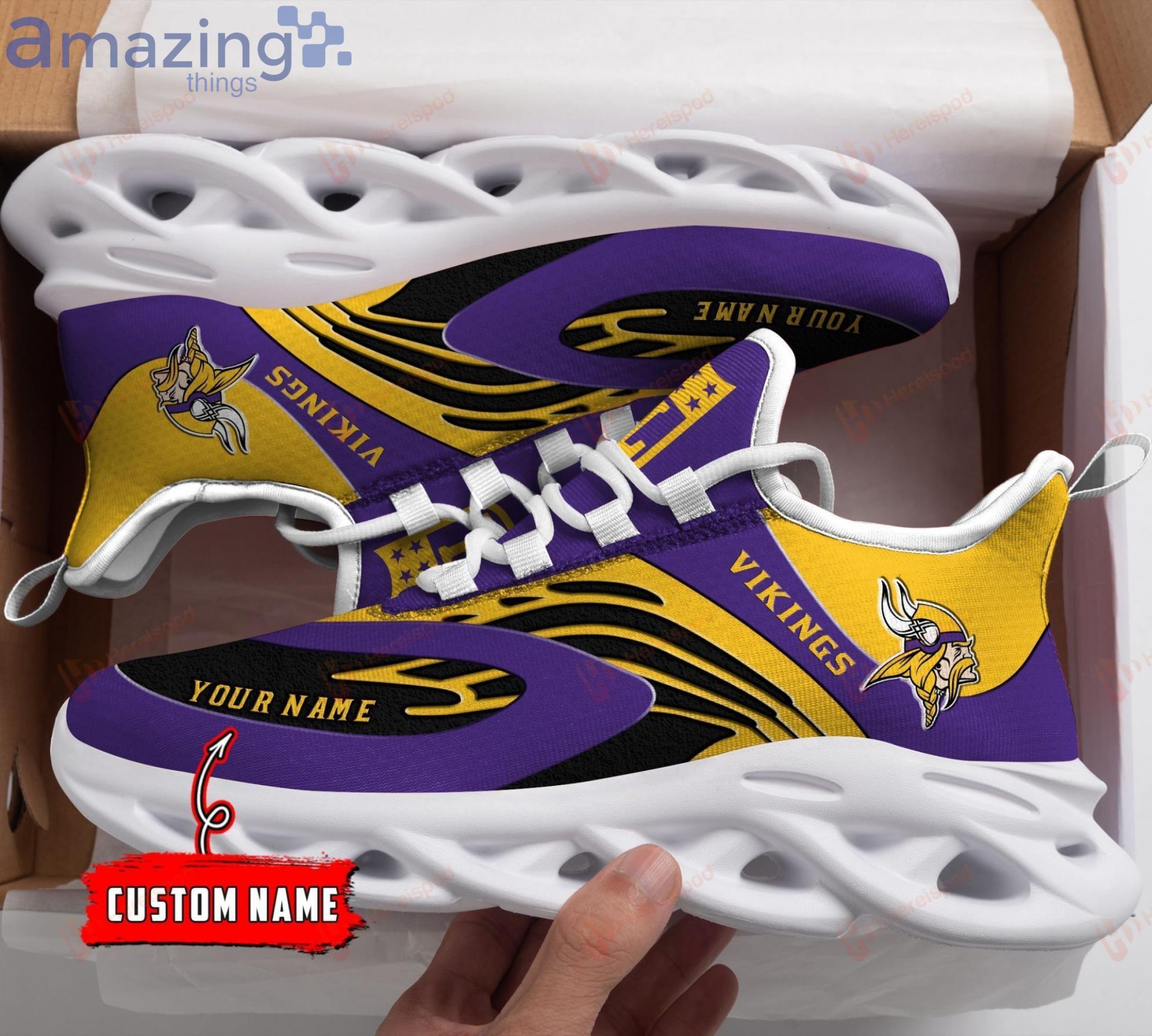 Minnesota Vikings Personalized Name NFL Ultra Sneakers Max Soul