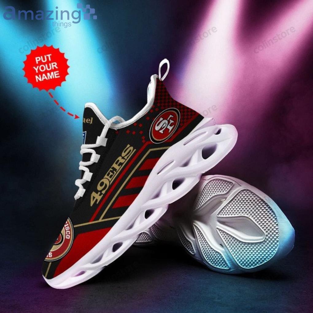 NFL San Francisco 49ers Custom Name Black Red Stripes Max Soul Shoes Gift For Fans Sport Product Photo 1