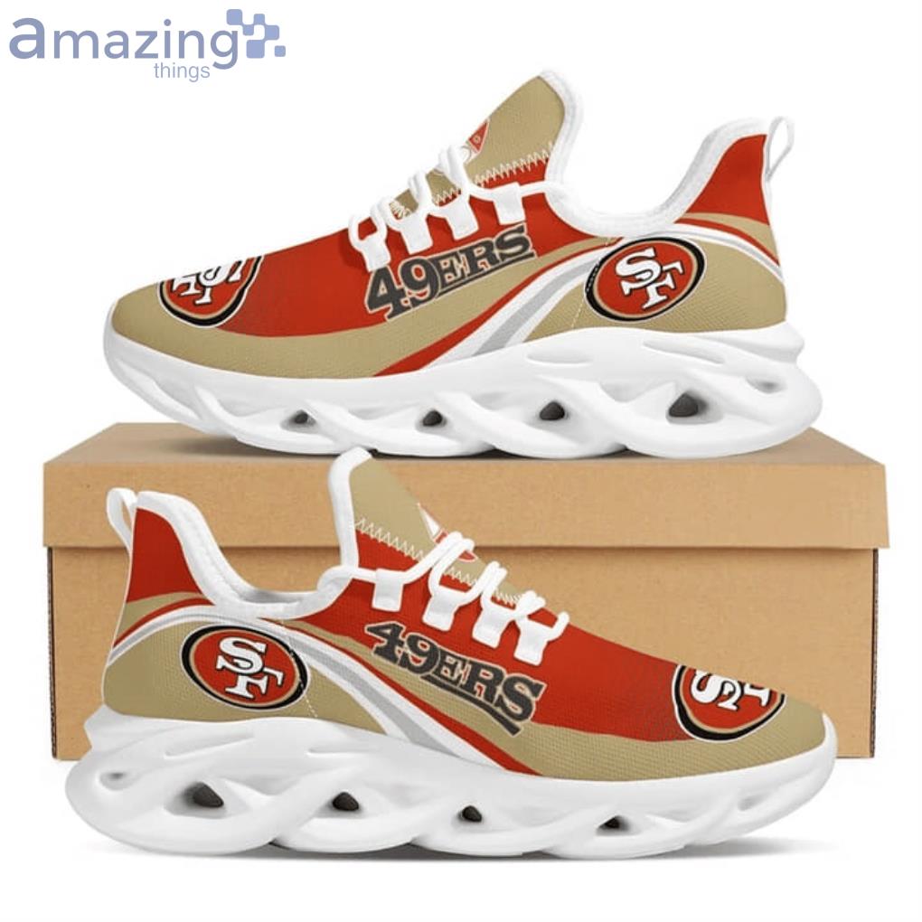 NFL San Francisco 49ers Red White Golden Curve Max Soul Shoes Gift For Fans  Sport