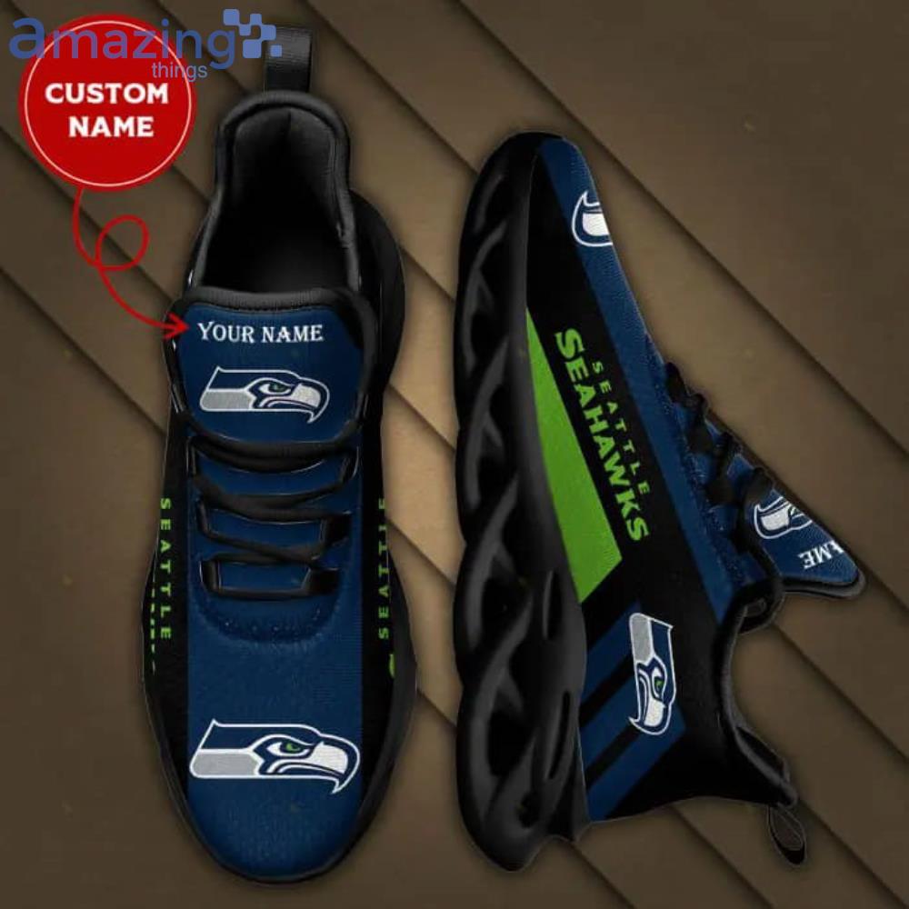 Seattle Seahawks NFL Logo Fans Custom Name Max Soul Shoes - Freedomdesign