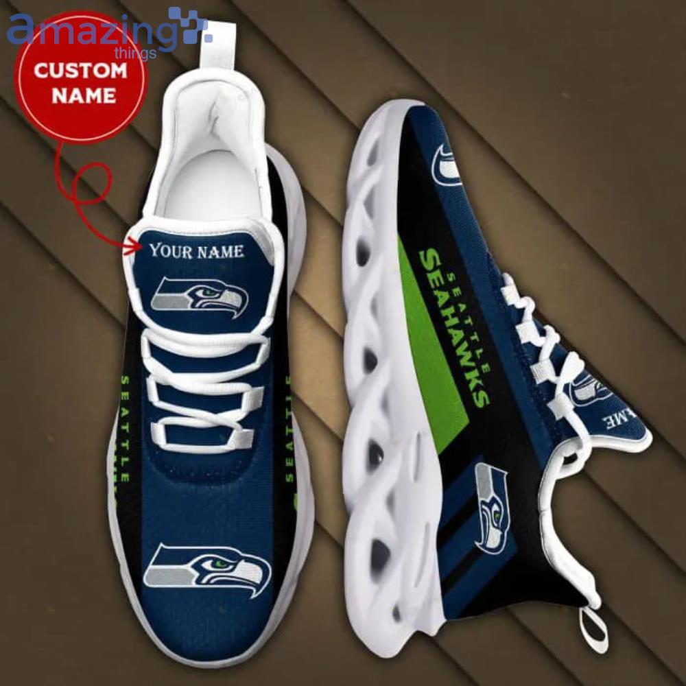 Seattle Seahawks NFL Logo Fans Custom Name Max Soul Shoes - Freedomdesign