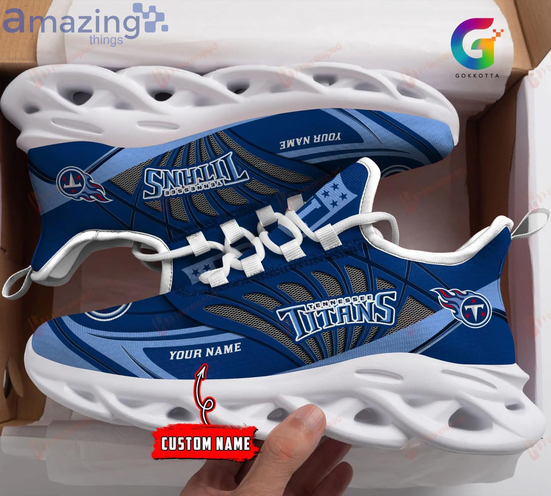 NFL Tennessee Titans Custom Name Max Soul Shoes Gift For Fans Sport Product Photo 1