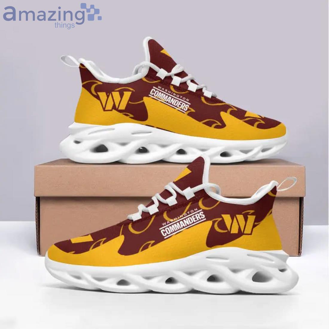 NFL Washington Commanders Yellow Brown Special Edition Max Soul Shoes Gift  For Fans Sport