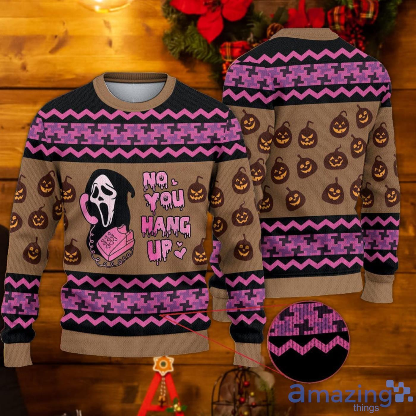 No You Hang Up Sweater Ghostface Valentine Sweater Funny Valentine Sweater Product Photo 1