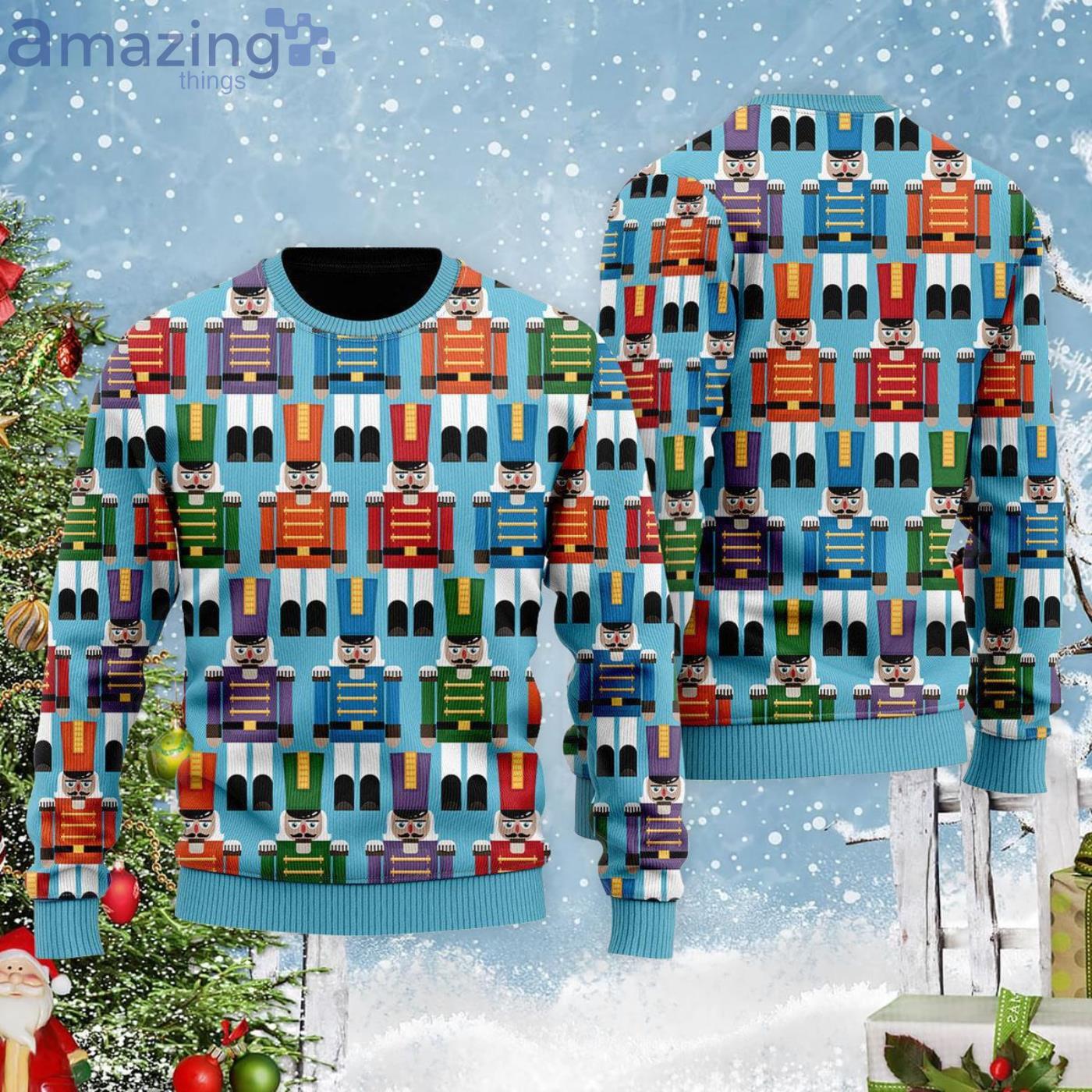 Nutcracker Soldier All Over Print Ugly Christmas Sweater Product Photo 1