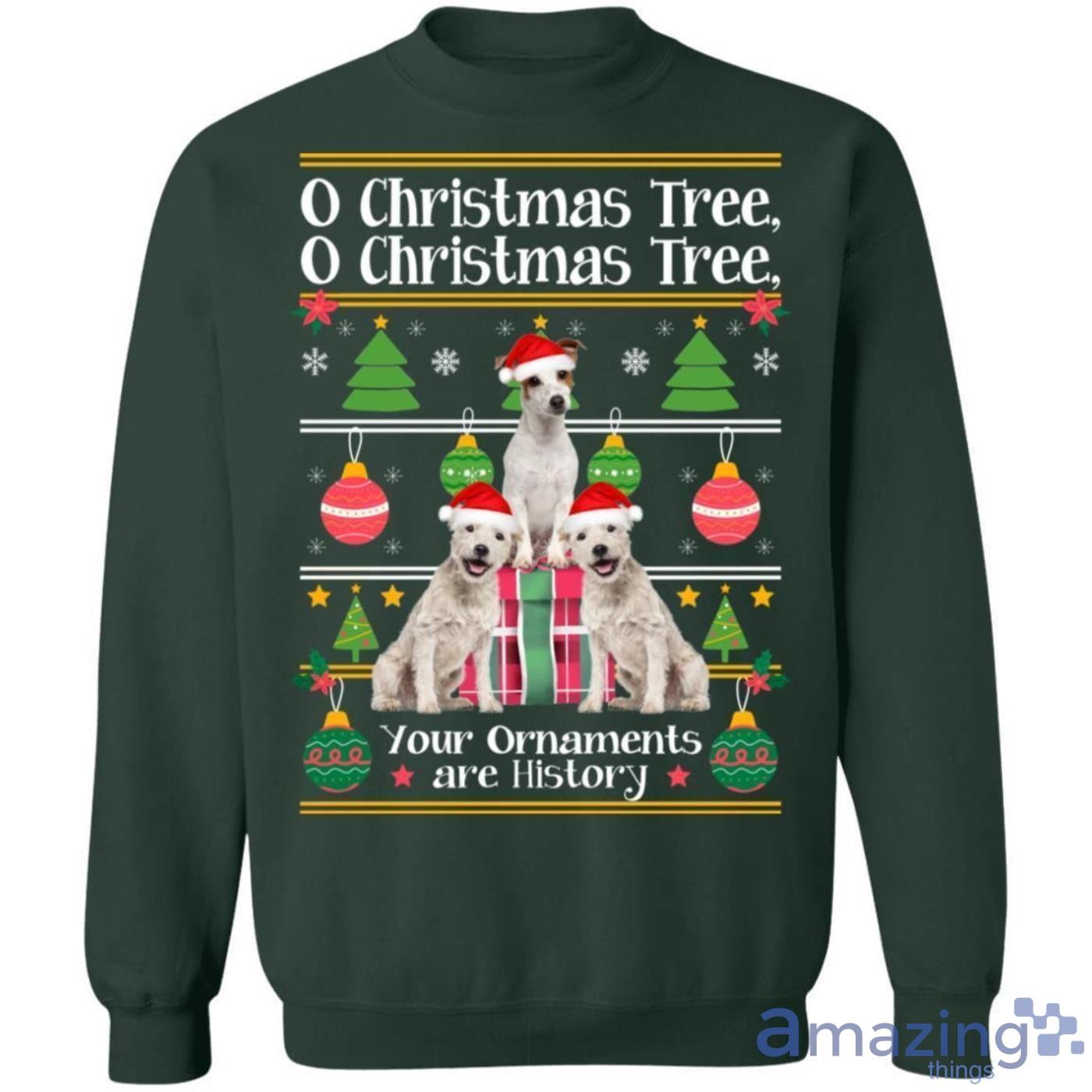 dog christmas tree sweatshirt