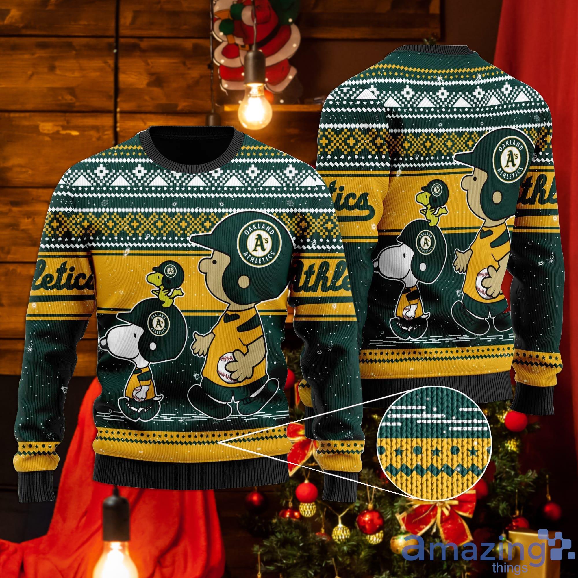 Oakland Athletics Snoopy Lover Ugly Christmas Sweater Product Photo 1